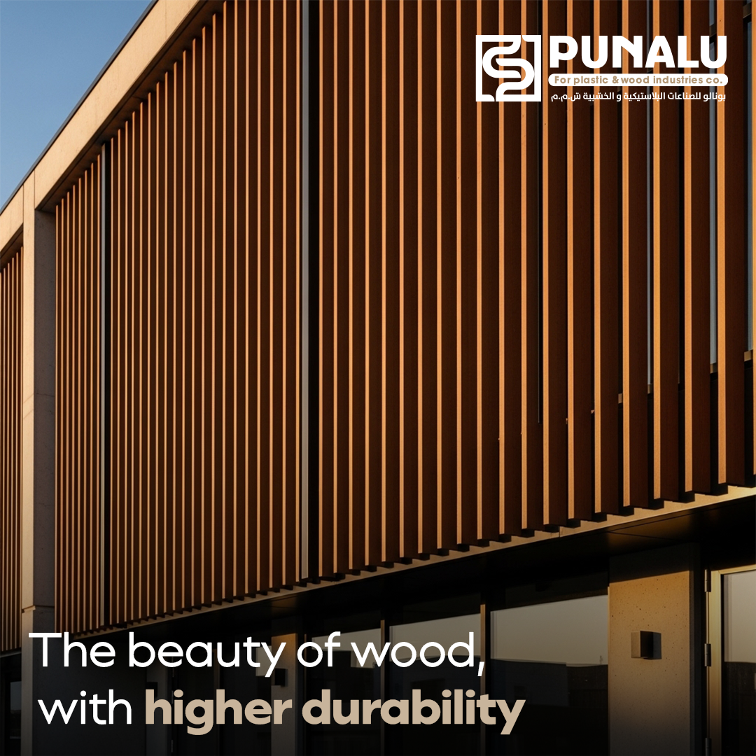 WPC sun-shading louvers for building façades