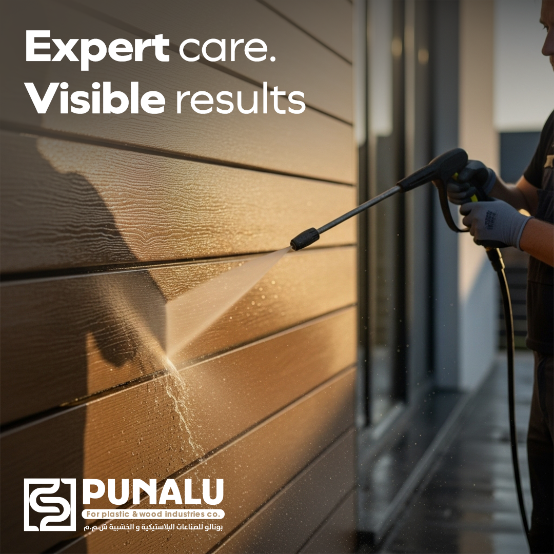 Cleaning dust from WPC cladding